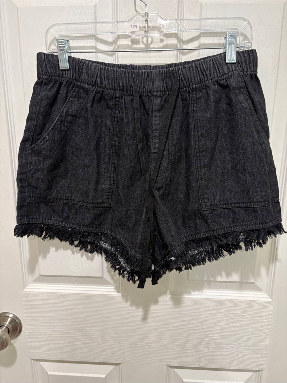 Black Fringe Hem Women’s Shorts